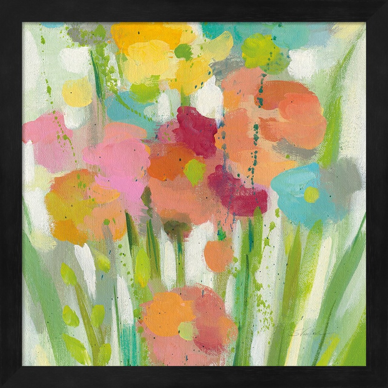 Longstem Bouquet II Square II by Silvia Vassileva 13" x 13" Framed Wall Art